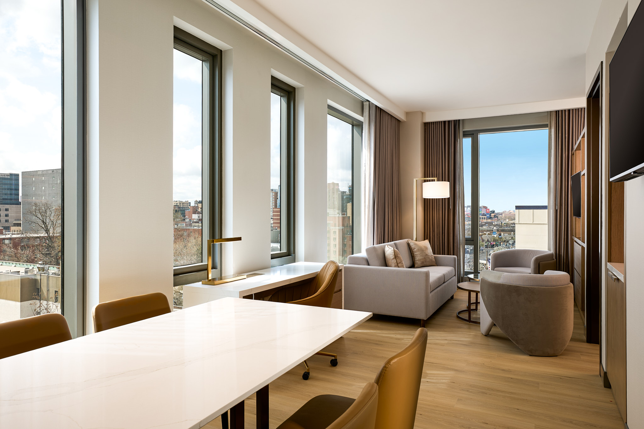 Refined hotel suite interior